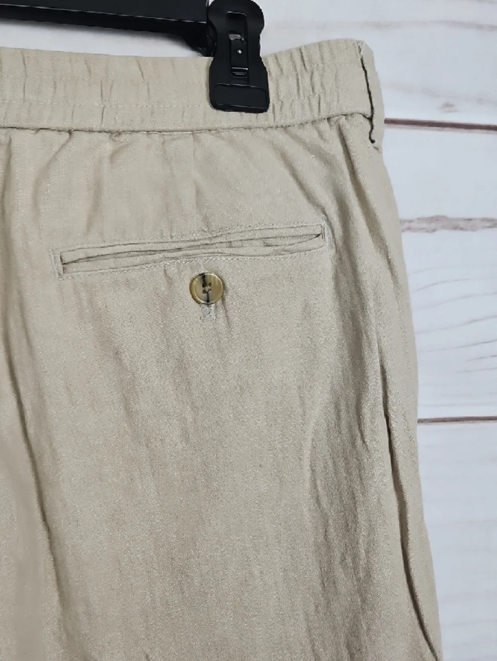 Banana Republic Slim Fit Linen Blend Pants Men's 33x34 Tan/Khaki
